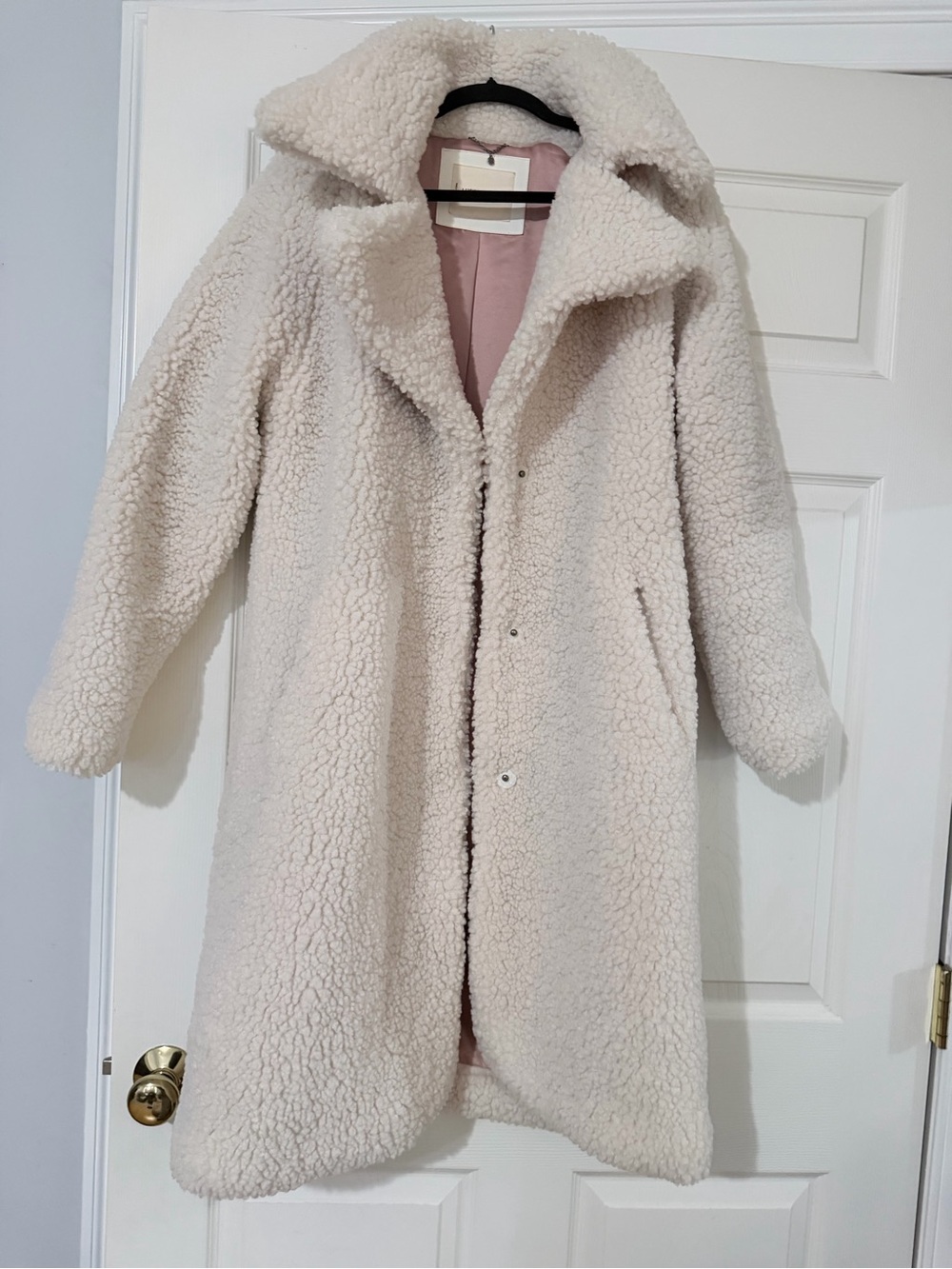 Lucky Brand Cream Teddy Long Coat